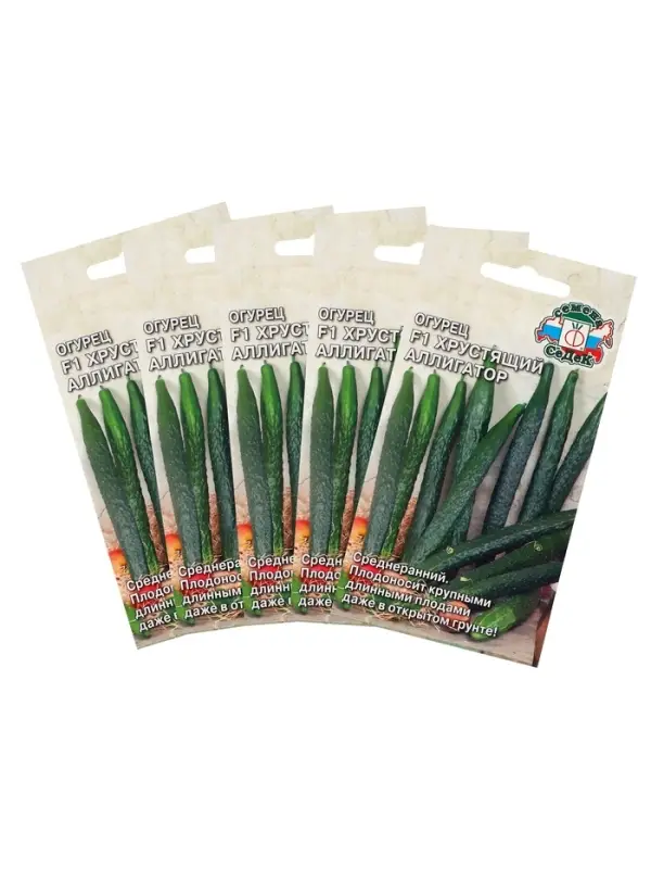 Семена Огурец &laquo;Хрустящий аллигатор &raquo;, набор 5 шт., &laquo;Рецепты дедушки Никиты&raquo;
