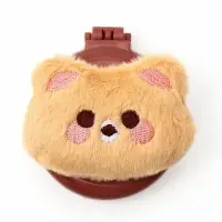 Расчёска складная, с зеркалом, массажная, d=6.5&times;4 см, коричневая