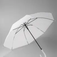 Зонт - трость полуавтоматический, 8 спиц, R=51/58 см, d=102 см, белый