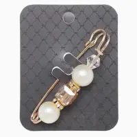 Булавка &laquo;Кубик&raquo;, 6.5 см, бело-коричневая в золоте