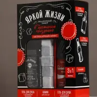 Подарочный набор &laquo;Яркой жизни&raquo;, гель для душа виски и кола, 2&times;250 мл, камни для виски, Чистое счастье