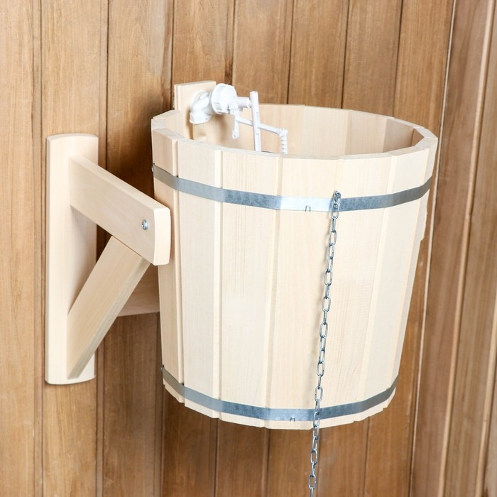 Обливное устройство из липы, 15 л, с переливным устройством Обливное устройство из липы, 15 л, с переливным устройством