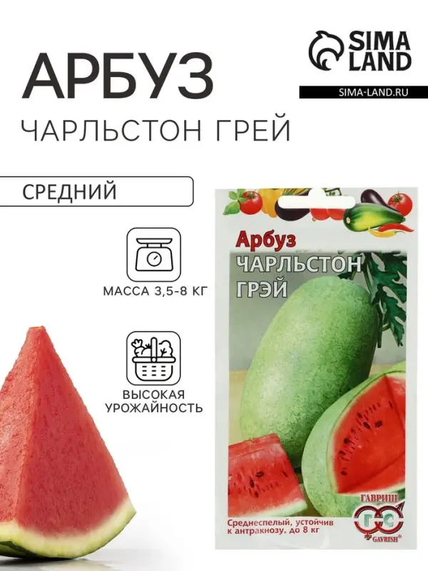 Семена Арбуз &laquo;Чарльстон Грей&raquo;, 5 шт., среднеспелый, &laquo;Гавриш&raquo;