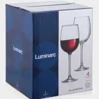 Бокалы для вина Luminarc Allegresse, 420 мл, стекло, набор 4 шт., стекло, прозрачные
