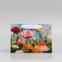 Пакет подарочный с широким дном &laquo;Цветы&raquo; 20 &times; 14 &times; 13,2 см