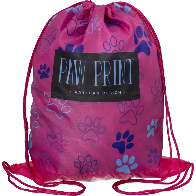 Сумка для сменной обуви цветная, ткань, дизайн СДС-3, ЛАПКИ