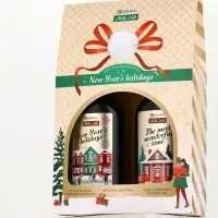 Подарочный набор новогодний: гель для душа, пена для ванны и мочалка, URAL LAB