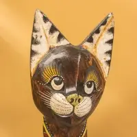 Сувенир «Кошка», 60×14×6 см, дерево, коричневый, МИКС