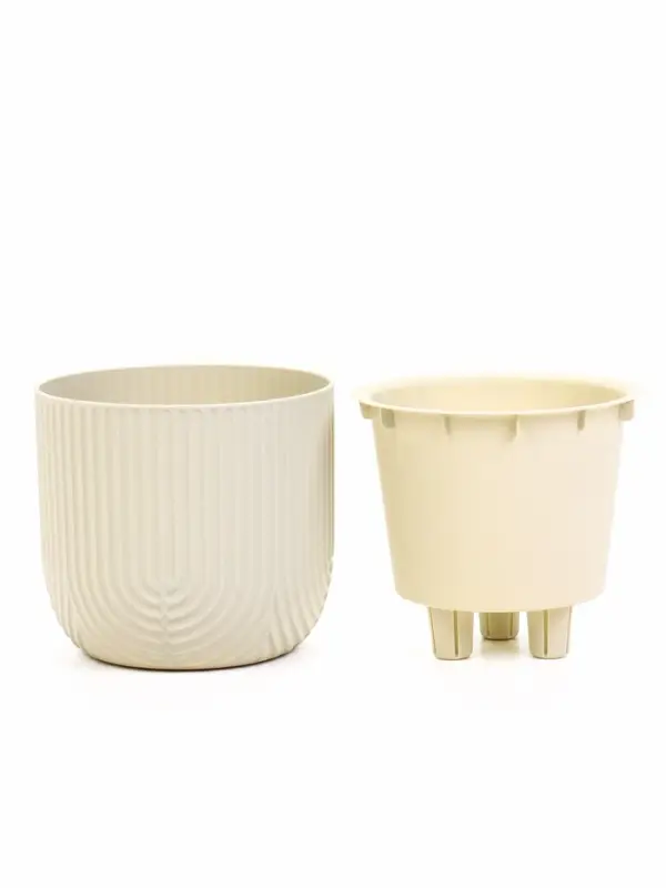 Кашпо со вставкой 1,9 л d18 см h16,5 см РАМОНА белый