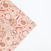 Бумага крафтовая бурая в рулоне &laquo;Ёлочные игрушки&raquo;, 0.68 х 7 м