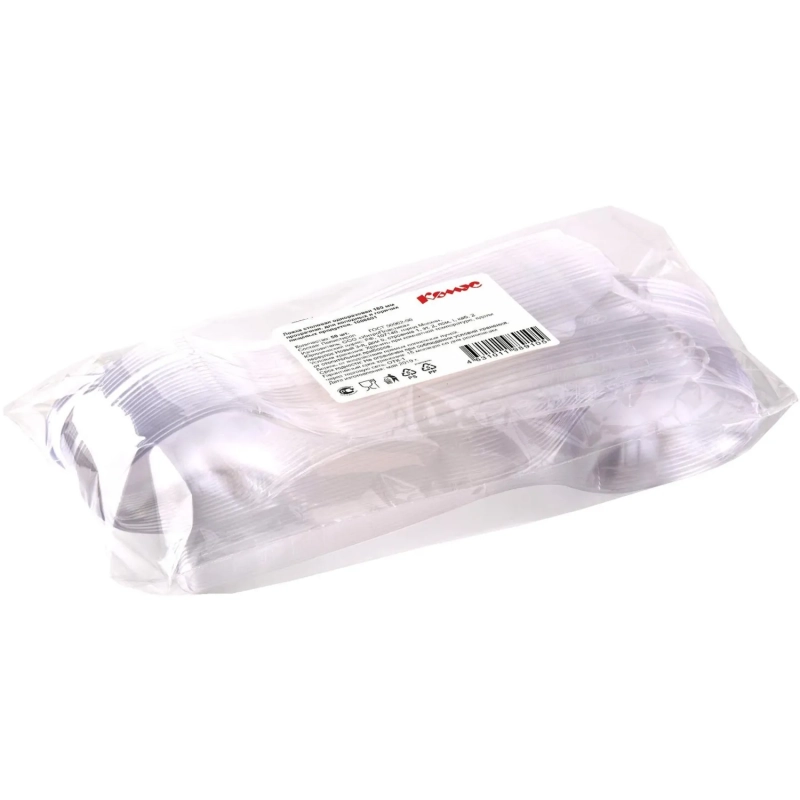 Ложка одноразовая столовая  180мм прозрачная, Комус, ПС, 50шт/уп