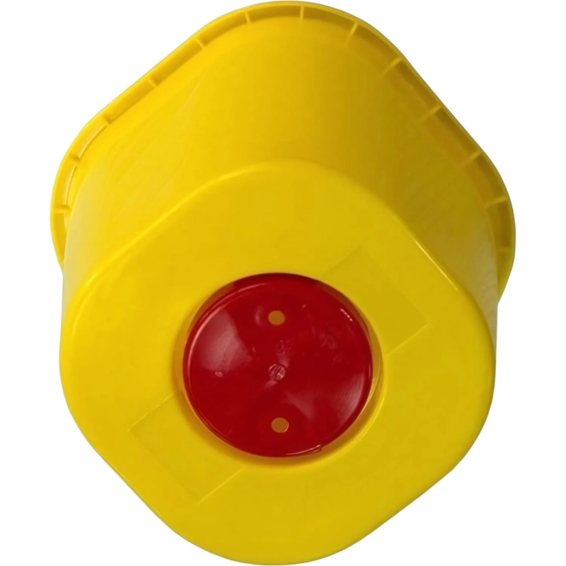 Емкость-контейнер д/сбора ост.инстр.с иглосъем.Б Жел.1л.кв.60шт/уп,Медком