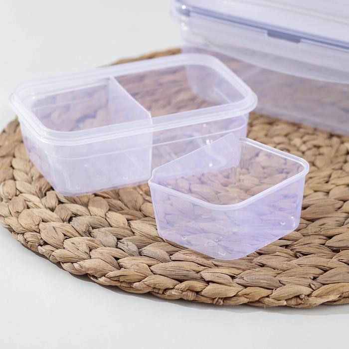 Набор ланч-боксов прямоугольных, 3 шт: 1,3 л, 0,7 л, 0,4 л Набор ланч-боксов прямоугольных, 3 шт: 1,3 л, 0,7 л, 0,4 л