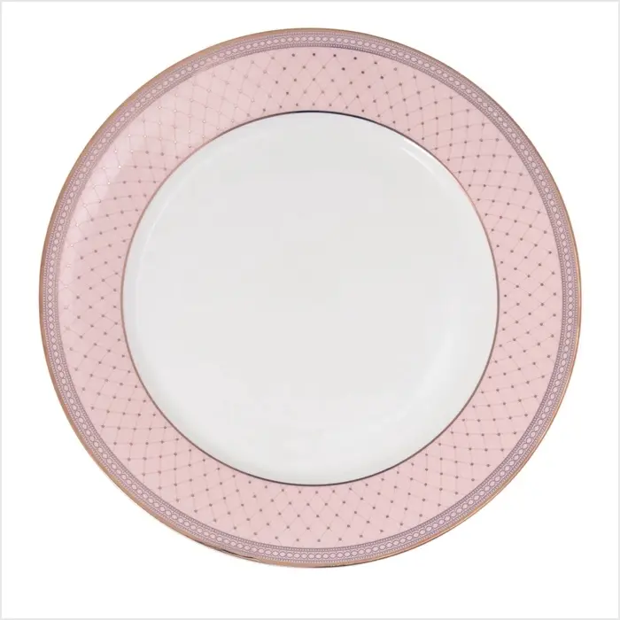 Тарелки WY Paradise, d=25.5 см, набор 2 шт., фарфор, белые, розовые