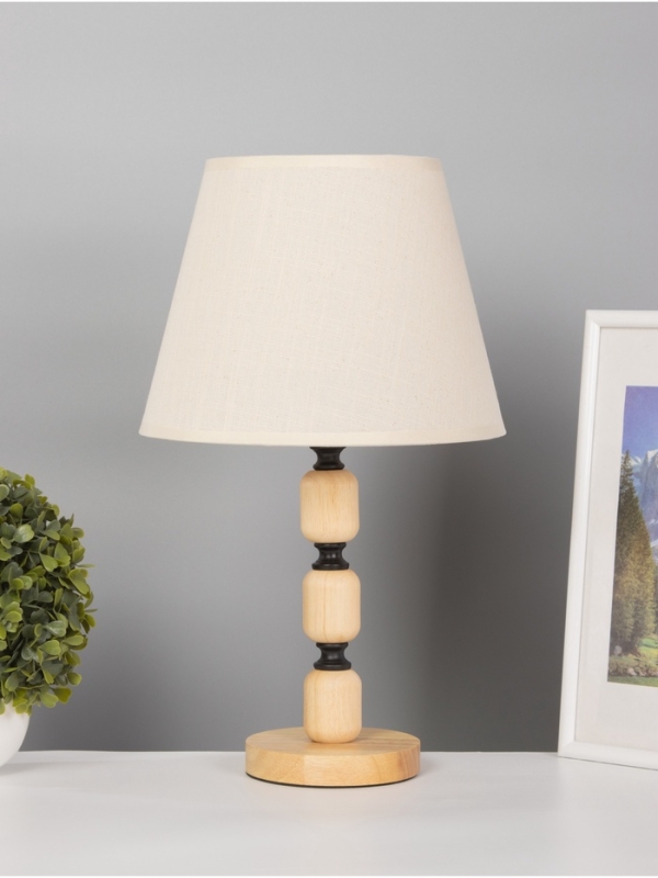 Лампа настольная BayerLux ЭКО Лампа настольная BayerLux ЭКО "Одри" 1х40Вт Е27 черный/коричневый 25х25х43см