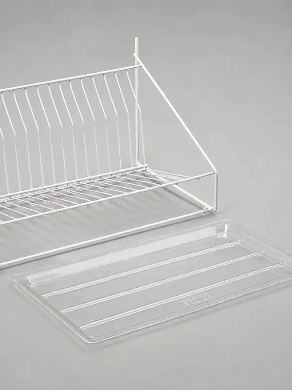 Сушилка для посуды с поддоном, 38.5&times;38.5&times;24 см, белый