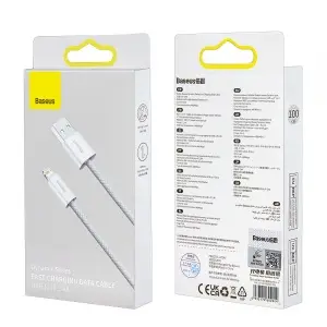 Кабель USB на Lightning 1M 2.4A Dynamic series fast Charging Cable Baseus белый CALD000402