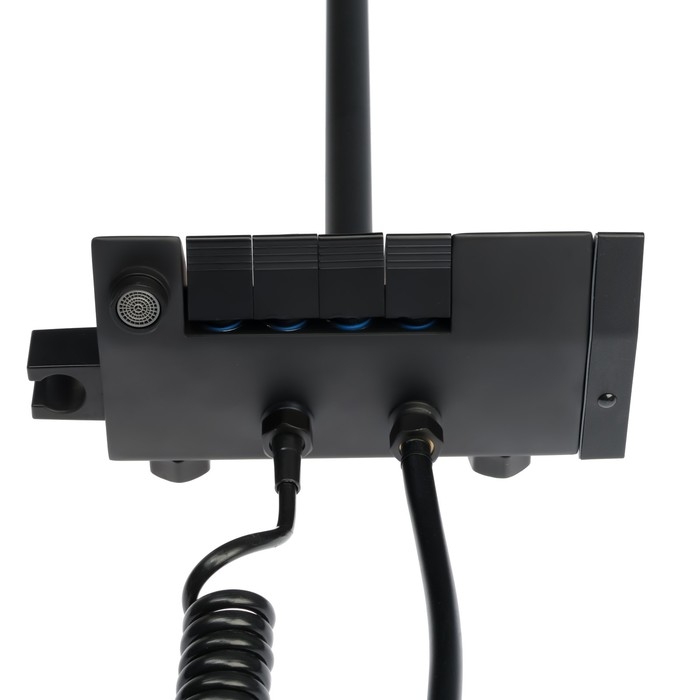 Душевая система ZEIN Z3686, верхняя и ручная лейка, ПВХ шланг, гигиенический набор, черная Душевая система ZEIN Z3686, верхняя и ручная лейка, ПВХ шланг, гигиенический набор, черная