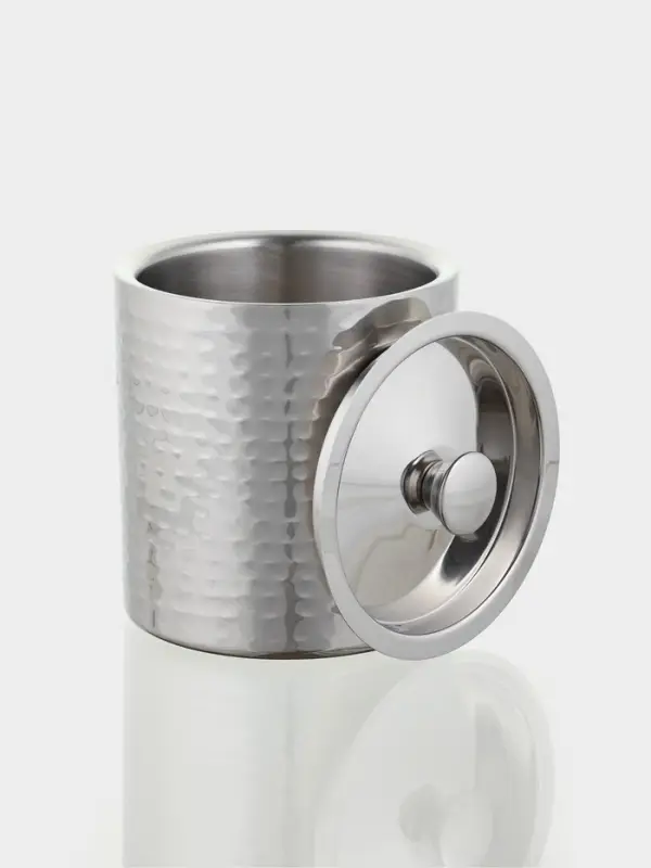 Ведро для льда с крышкой &laquo;Серебро&raquo;, 14.5&times;14.5&times;18 см, нержавеющая сталь