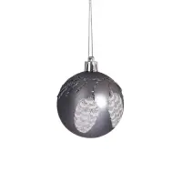 Ёлочные игрушки &laquo;Мелодия&raquo; волны диско, шары новогодние, d=6 см, набор 9 шт. серый/белый