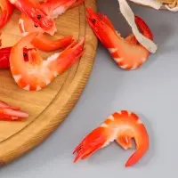 Муляж "Креветка" (фасовка по 10 шт) 7,5 см, красно-розовый