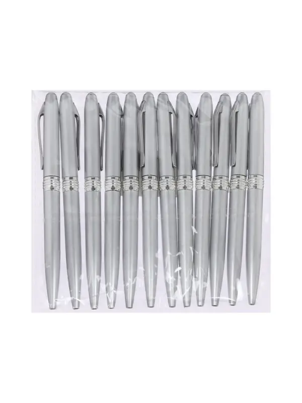 Ручка под логотип Calligrata, шариковая, поворотная, синий стержень, узел 0.7 мм, корпус серебристый металлик