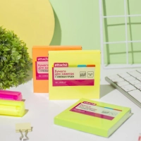 Стикеры Attache с клеев. краем 76х76, неон, желтый 100л