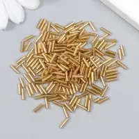 Бисер "Zlatka" стеклярус 10 г, размер 3", 6 мм, №0022 золотой 93"78544