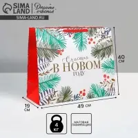 Пакет подарочный новогодний ламинированный &laquo;Счастья&raquo;, XL 49&times;40&times;19 см