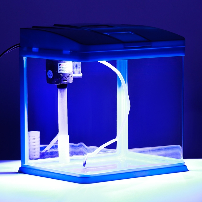 Аквариум SeaStar HX-240F в комплекте: LED-лампа, фильтр, 10 л, голубой Аквариум SeaStar HX-240F в комплекте: LED-лампа, фильтр, 10 л, голубой