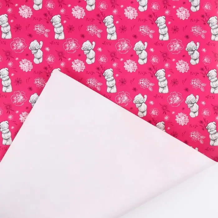 Бумага упаковочная глянцевая «Цветы», розовая, 70х100 см