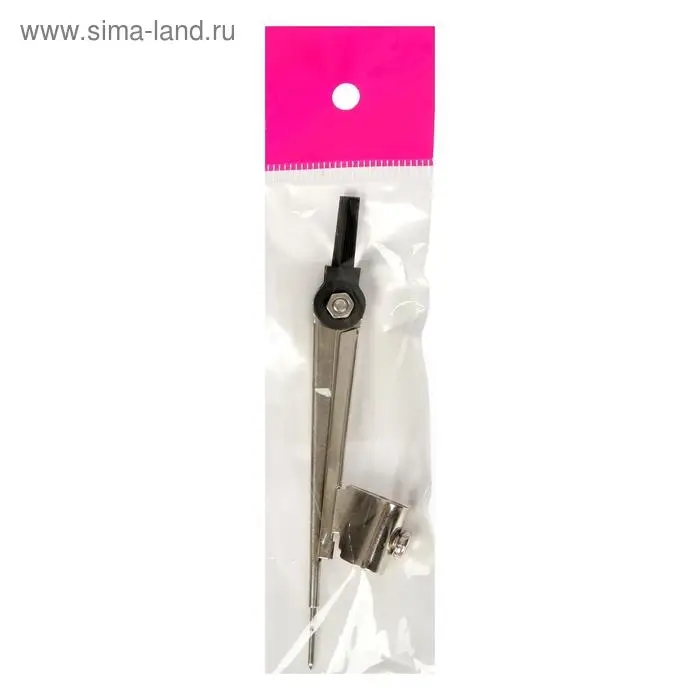 Циркуль металлический Calligrata, 100 мм (козья ножка), в пакете