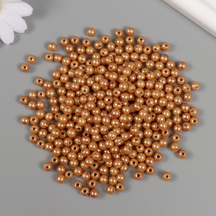 Набор бусин Набор бусин "Жемчуг" d 6 мм, 250 гр, тёмно-бежевый