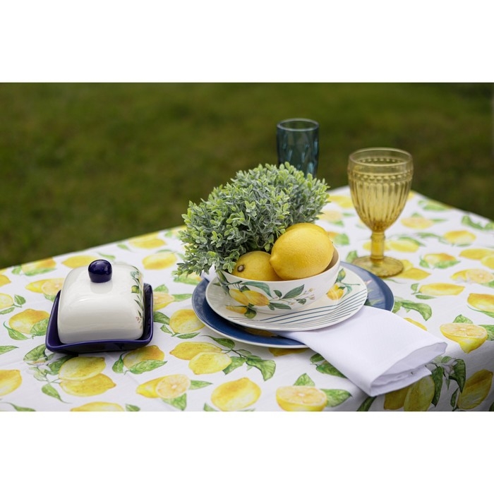 Маслёнка Доляна «Лимон», 17×12×8,5 см, цвет белый Маслёнка Доляна «Лимон», 17×12×8,5 см, цвет белый