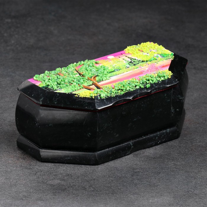 Ларец Ларец "Лето", 17х7х6, каменная крошка, змеевик