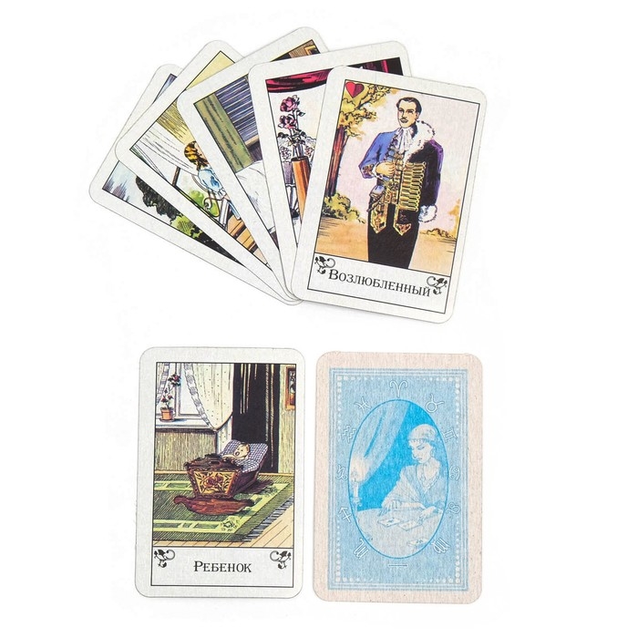 Карты таро Цыганское, карты гадальные, с инструкцией, 37 карт, 5 х 7.5 см 11014 Карты таро Цыганское, карты гадальные, с инструкцией, 37 карт, 5 х 7.5 см 11014