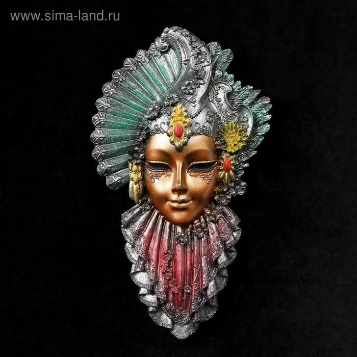 Венецианская маска Венецианская маска "Рубин" золото, 32см МИКС