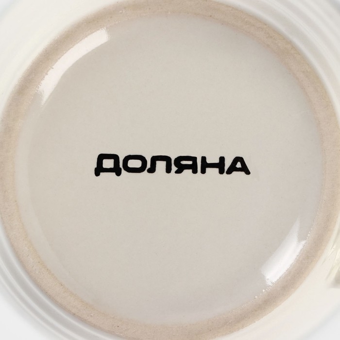 Кружка керамическая с ложкой Доляна «Ноель», 280 мл, цвет бежевый Кружка керамическая с ложкой Доляна «Ноель», 280 мл, цвет бежевый