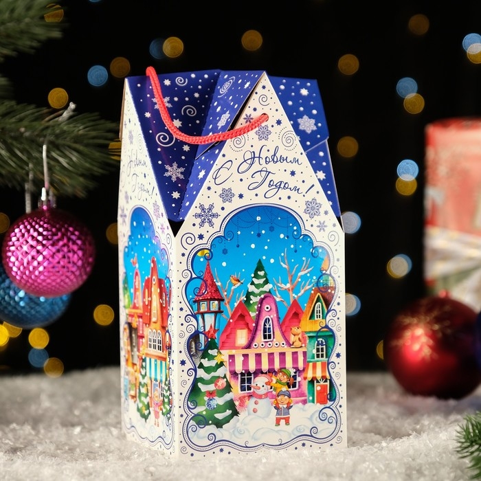 Новый год. Коробка подарочная складная Новый год. Коробка подарочная складная "Мечты Сбываются" 10,5 х 10,5 х 21,5 см.