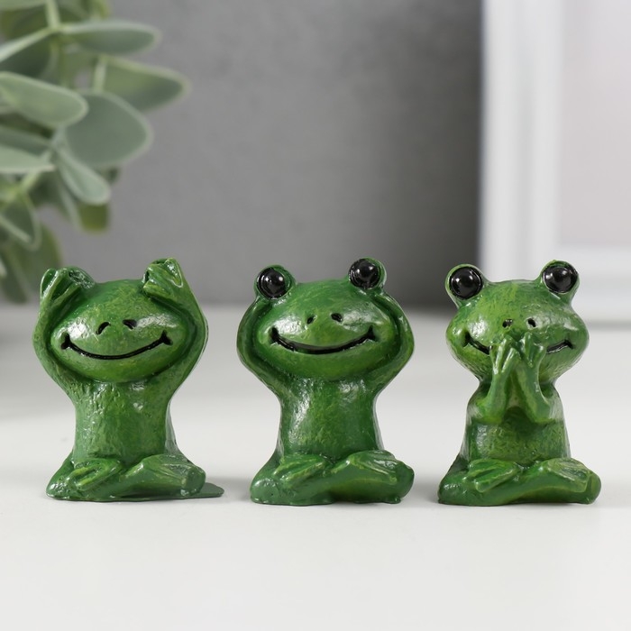 Сувенир полистоун Сувенир полистоун "Сидящий лягушонок" МИКС 2,3х3,2х4 см
