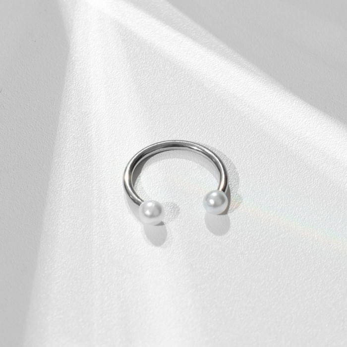 Пирсинг в бровь «Жемчуг» дуо, d=10мм, цвет белый в серебре Пирсинг в бровь «Жемчуг» дуо, d=10мм, цвет белый в серебре