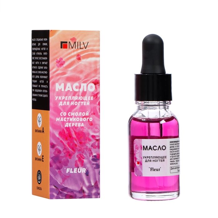 Масло для ногтей укрепляющее со смолой мастикового дерева MILV FLEUR, 15 мл Масло для ногтей укрепляющее со смолой мастикового дерева MILV FLEUR, 15 мл