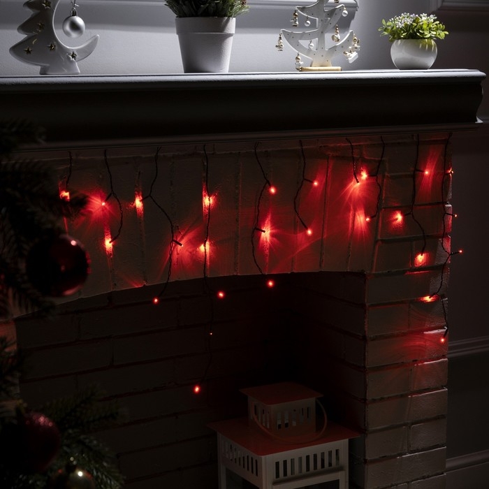 Гирлянда «Бахрома» 1.8 х 0.5 м, IP20, тёмная нить, 48 LED, свечение красное, 8 режимов, 220 В Гирлянда «Бахрома» 1.8 х 0.5 м, IP20, тёмная нить, 48 LED, свечение красное, 8 режимов, 220 В