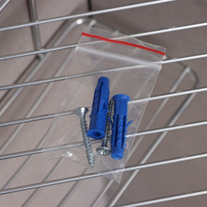 Полка настенная, с мыльницей, 20×20×15,5 см, цвет хром Полка настенная, с мыльницей, 20×20×15,5 см, цвет хром