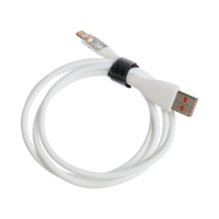 Кабель, 3 А, Lightning  - USB, прозрачный, TPE оплётка, 1 м, белый