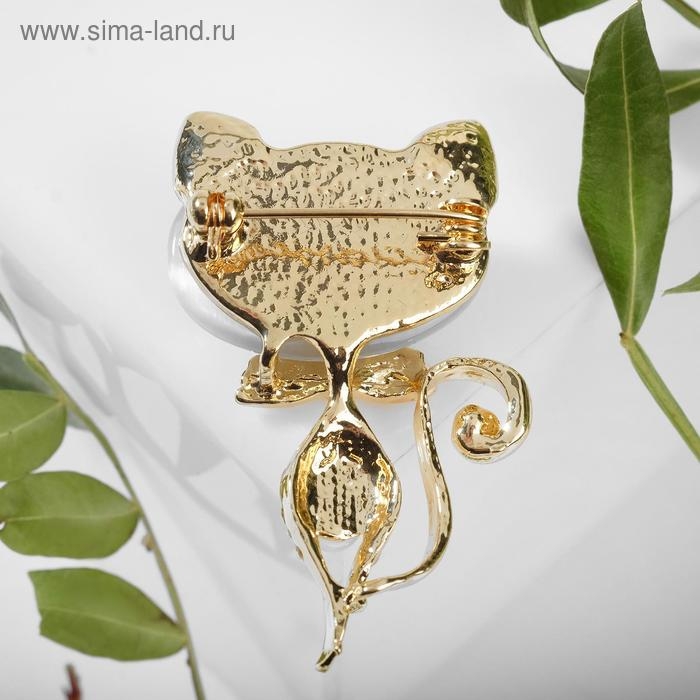 Брошь «Кошачий глаз» ласковая кошечка, цвет бежевый в золоте Брошь «Кошачий глаз» ласковая кошечка, цвет бежевый в золоте