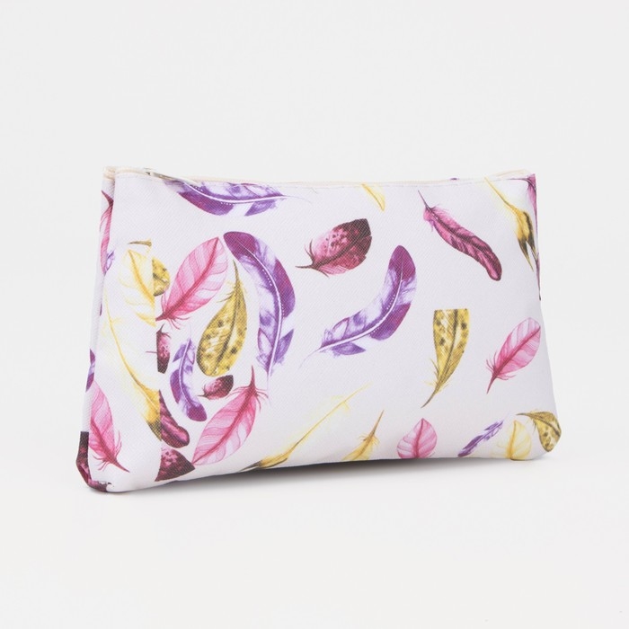 Косметичка на молнии, цвет белый/фиолетовый Косметичка на молнии, цвет белый/фиолетовый