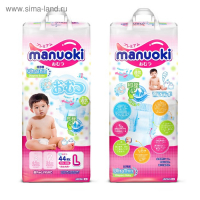 Подгузники Manuoki Ultrathin L (12+ кг), 44 шт