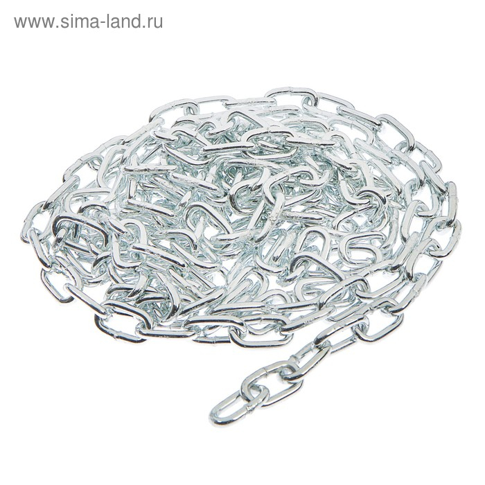 Цепь короткозвенная ТУНДРА krep, DIN766, диаметр 6 мм, сварная, оцинкованная, 5 м Цепь короткозвенная ТУНДРА krep, DIN766, диаметр 6 мм, сварная, оцинкованная, 5 м