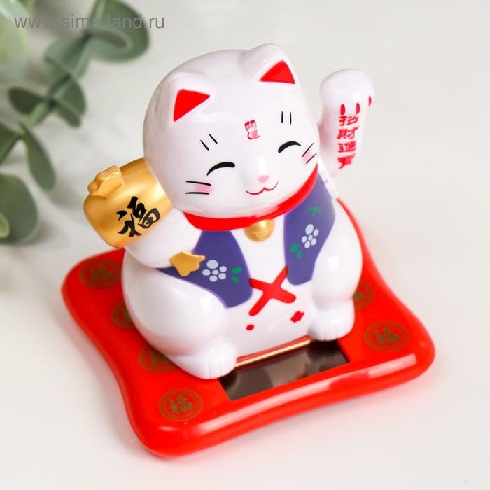 Маятник пластик от солнечной батареи Маятник пластик от солнечной батареи "Кот Манэки-нэко в жилетке" МИКС 9х7,5х7 см